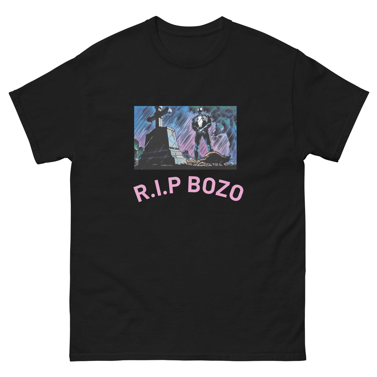 T-shirt R.I.P Bozo noir, face avant — Wackytee