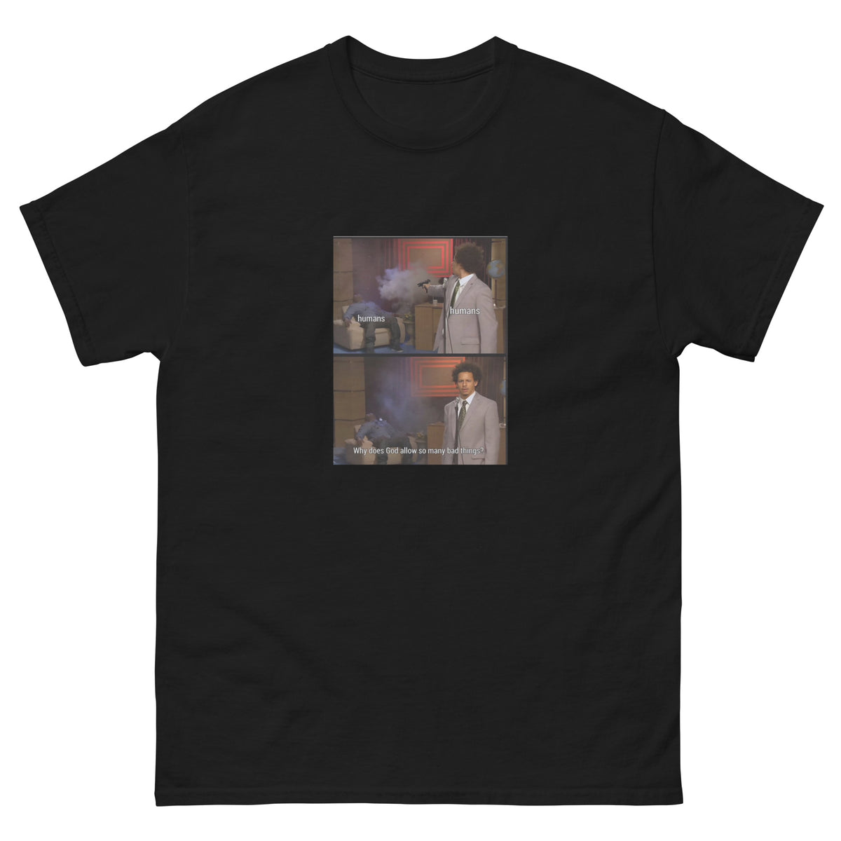 T-shirt All Humans noir, face avant — Wackytee