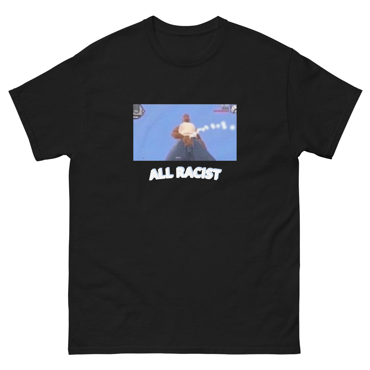 T-shirt Fuck All Racist noir, face avant — Wackytee