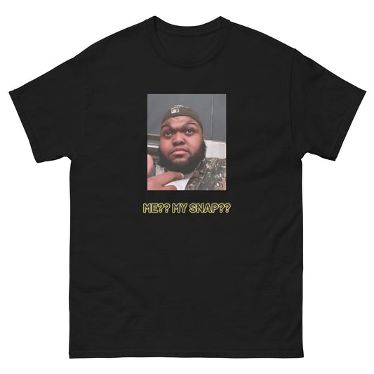 T-shirt Me?? My Snap?? noir, face avant — Wackytee