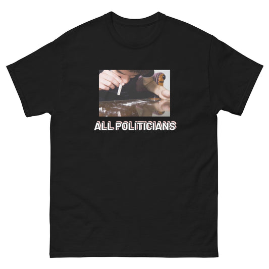 T-shirt All Politicians noir, face avant — Wackytee