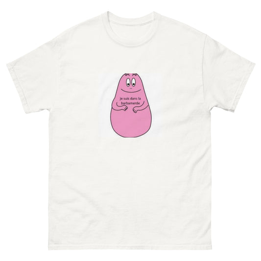 T-shirt Barbamerde blanc, face avant — Wackytee