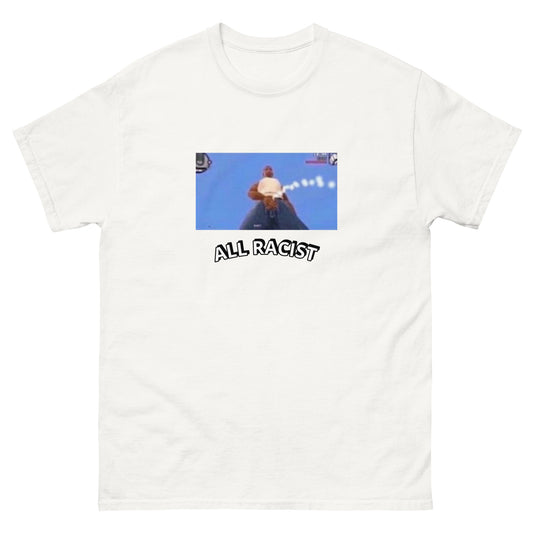 T-shirt Fuck All Racist blanc, face avant — Wackytee