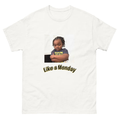 T-shirt Like a Monday blanc, face avant — Wackytee