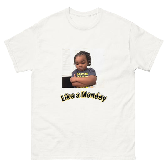 T-shirt Like a Monday blanc, face avant — Wackytee